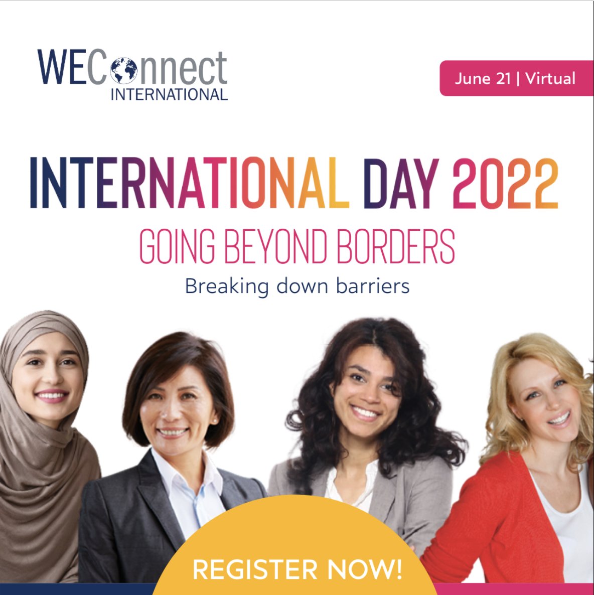 WEConnection's tweet image. Are you a #womenownedbusiness? If yes, you’re invited to our largest virtual global event of the year: International Day!

Be a part of something BIG &amp;amp; register now: bit.ly/WCID2022

#GoingBeyondBorders #globalsupplierdiversity #herewegrow