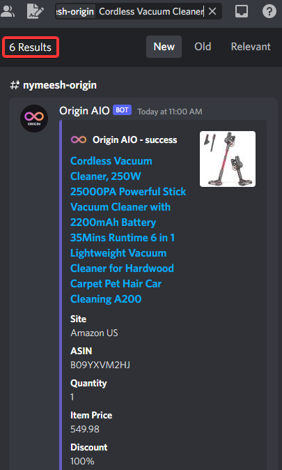 nymeesh's tweet photo. easy 6 clip of vacuums = $3299.88 in freebies this morning with @Origin_AIO, all free ACO for @ResellMethod members😸

@Sauceservers 
@TheXYZStore https://t.co/AHISeajJKI