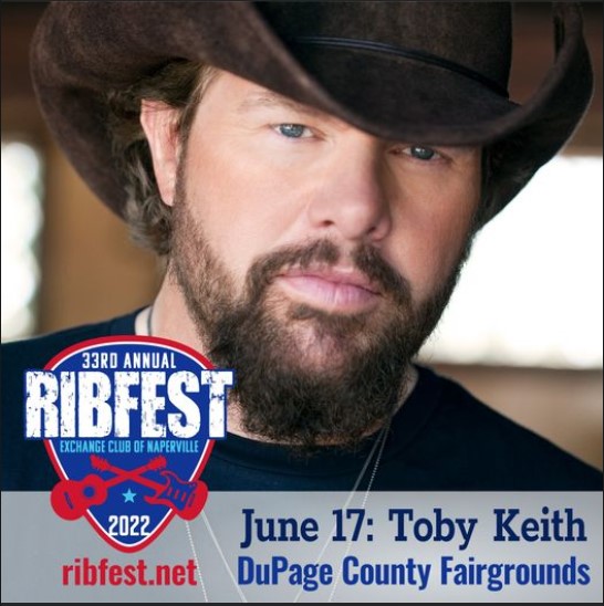 We are thrilled to share that Toby Keith will be kicking off Ribfest as our Friday night headliner on June 17th - CITGO Day. Tickets on sale soon! 
For more info visit: bit.ly/3wiWk1H
#tobykeith #exchangeclubofnaperville #preventchildabuse  #dupageeventcenter
