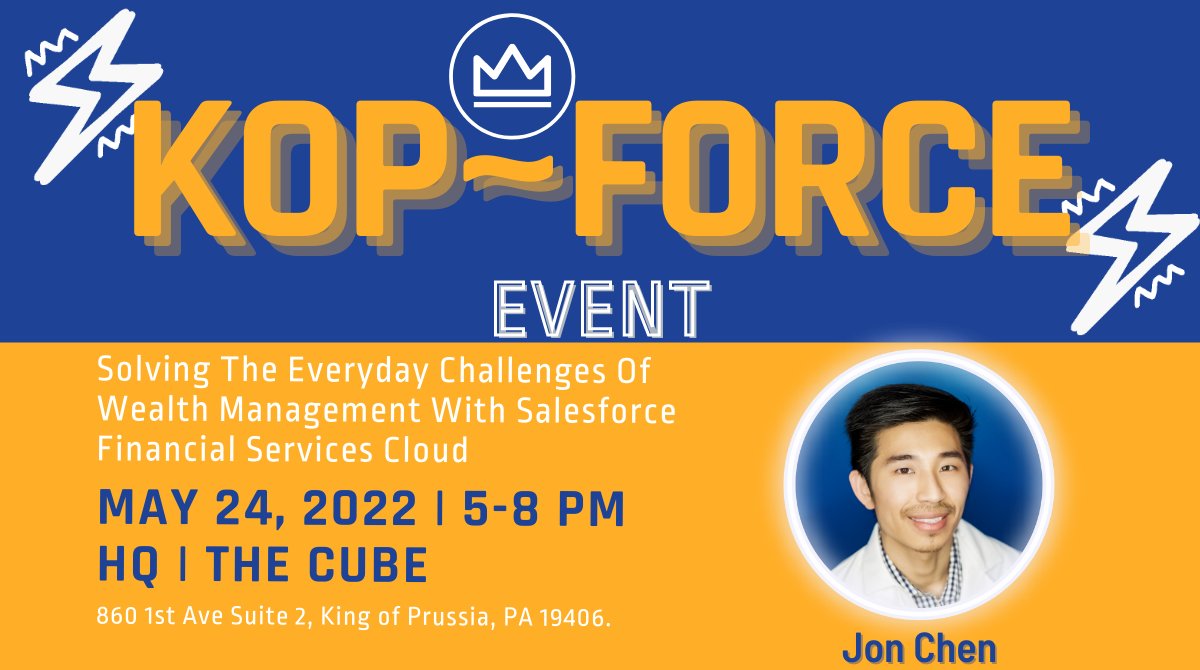 👑In-Person Event | May 24th

We're so excited to host another event!. Our friend at CRM Science, Jon Chen will be talking about solving the everyday challenges of wealth management with Salesforce financial services cloud.

RSVP👉 ow.ly/FNvE50J2XRq