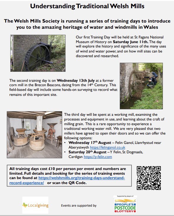 Cyfle gwych i ddysgu am felinau traddodiadol! / Great opportunity to learn about traditional mills!