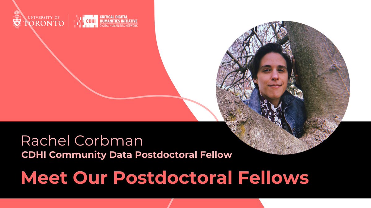 We're thrilled to announce our CDHI Postdoctoral Fellows in Community Data (2022-24): Dr. Rachel Corbman and Katie Mackinnon. #DigitalHumanities