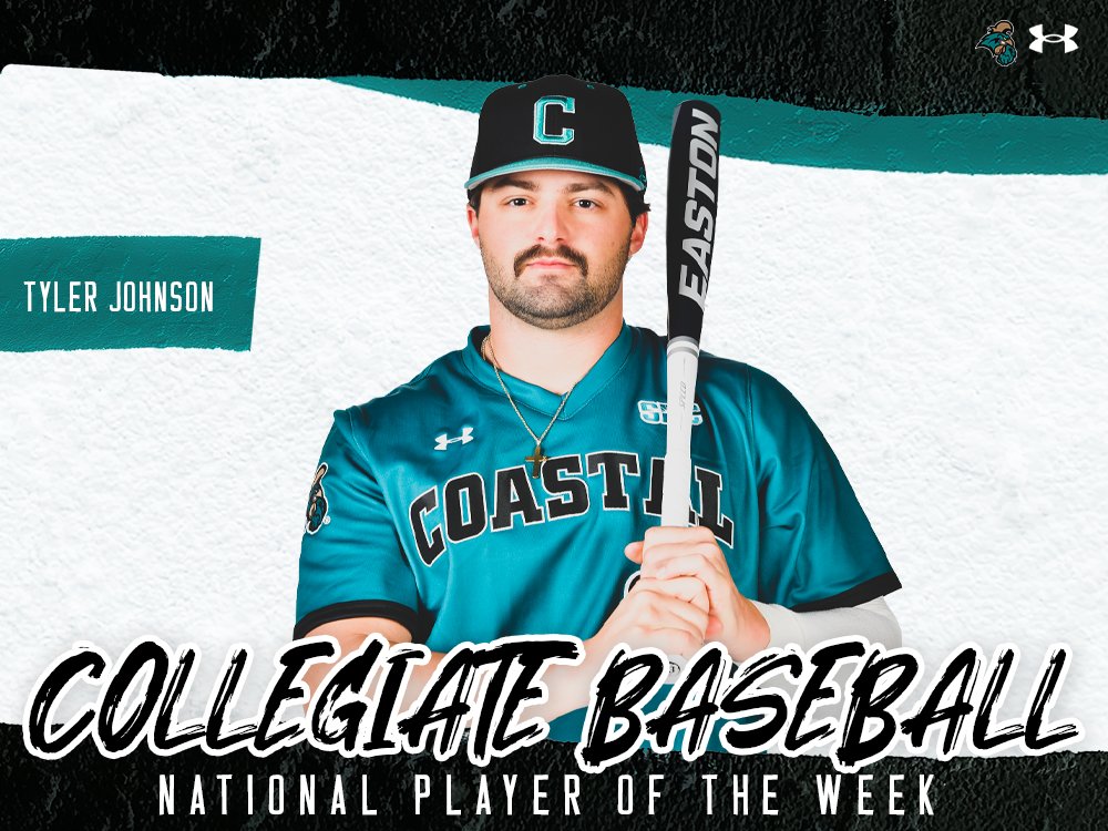 4️home runs + 15 RBIs = <a href="/CBNewspaper/">Collegiate Baseball</a> National Player of the Week Honor! <a href="/Johnson_T30/">Tyler Johnson</a> 
#RELENTLESS | #SELFLESS