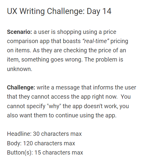 _miiishh's tweet photo. And it's a wrap!
Do let me know your reviews on my last prompt.

@dailyuxwriting 
#DailyUXWriting #UXWriting #Microcopy https://t.co/aX38PoT84R