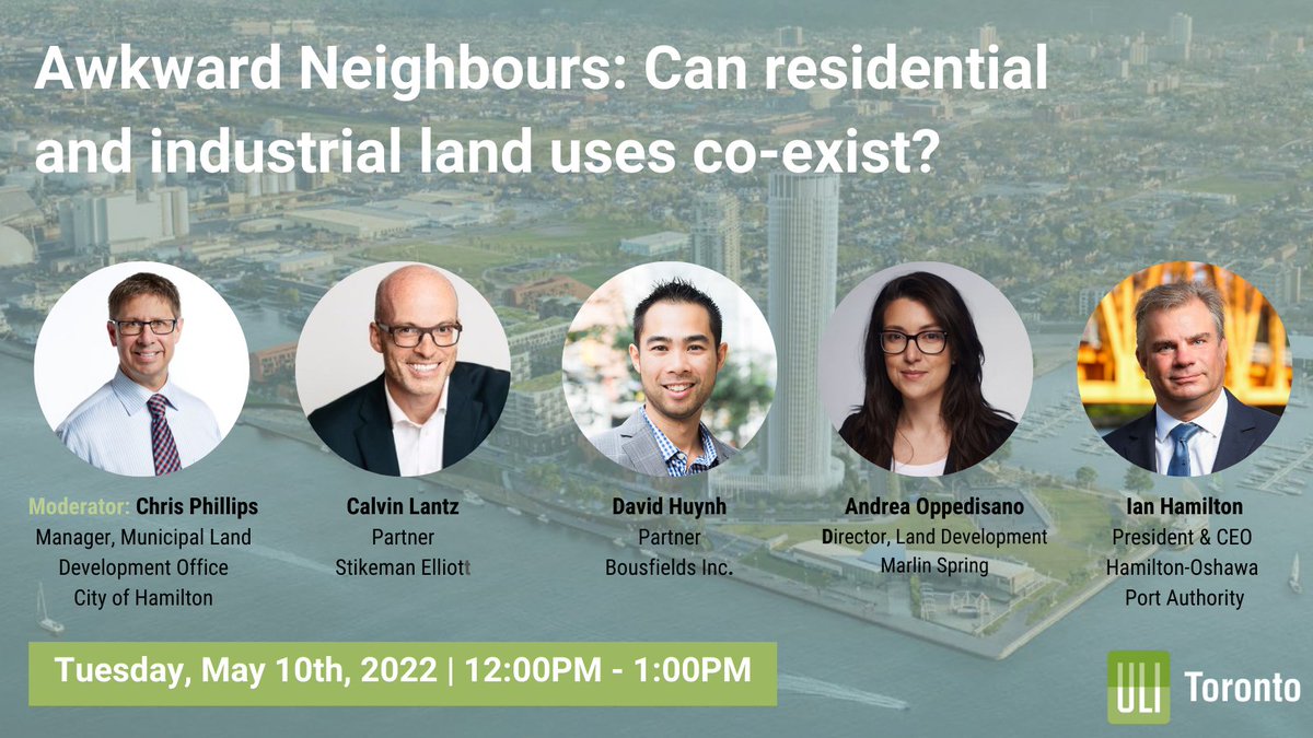 TOMORROW: Join us May 10th as we discuss the tension, competing interests and mitigation strategies for those developing new housing during a housing crisis, and those providing the employment opportunities that sustain the GTA's economy. 

Register now: on.uli.org/pL7q50J32Q1