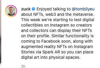 hansoliko's tweet photo. "This week we are starting to test digital collectibles on Instagram so creators and collectors can display NFTs on their profile."
Be smart, get protect, DA protect.
https://t.co/ZhGi50the8
@DeviantArt @finkd #DeviantArt #NFTs #Web3 #protectprotocol #digitalartwork https://t.co/QMNxZcXpnJ