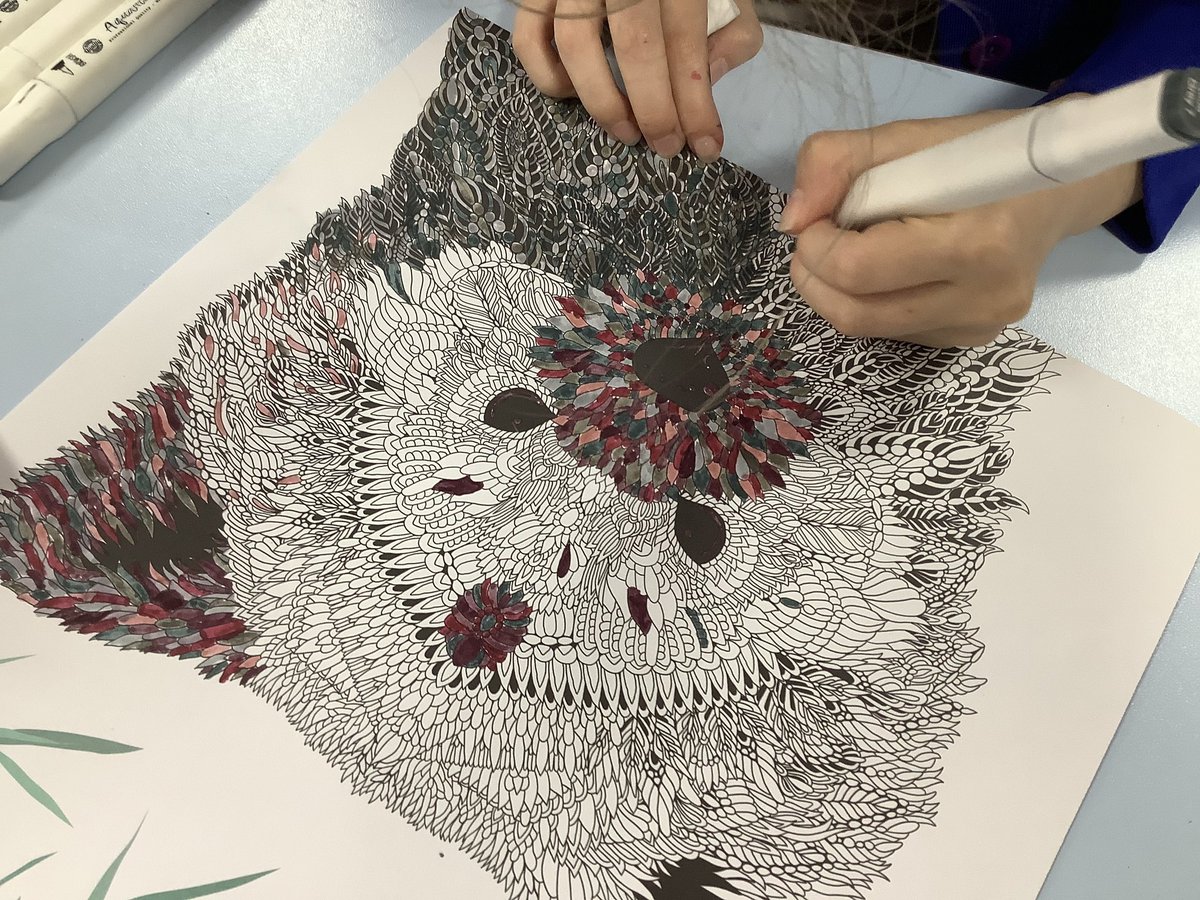 lowerhalstowsch's tweet photo. You could hear a pin drop in Beech classroom as the colouring club crew took to their pencils and pens. #mindfulnesscolouring #creative https://t.co/xDVzmvBGME