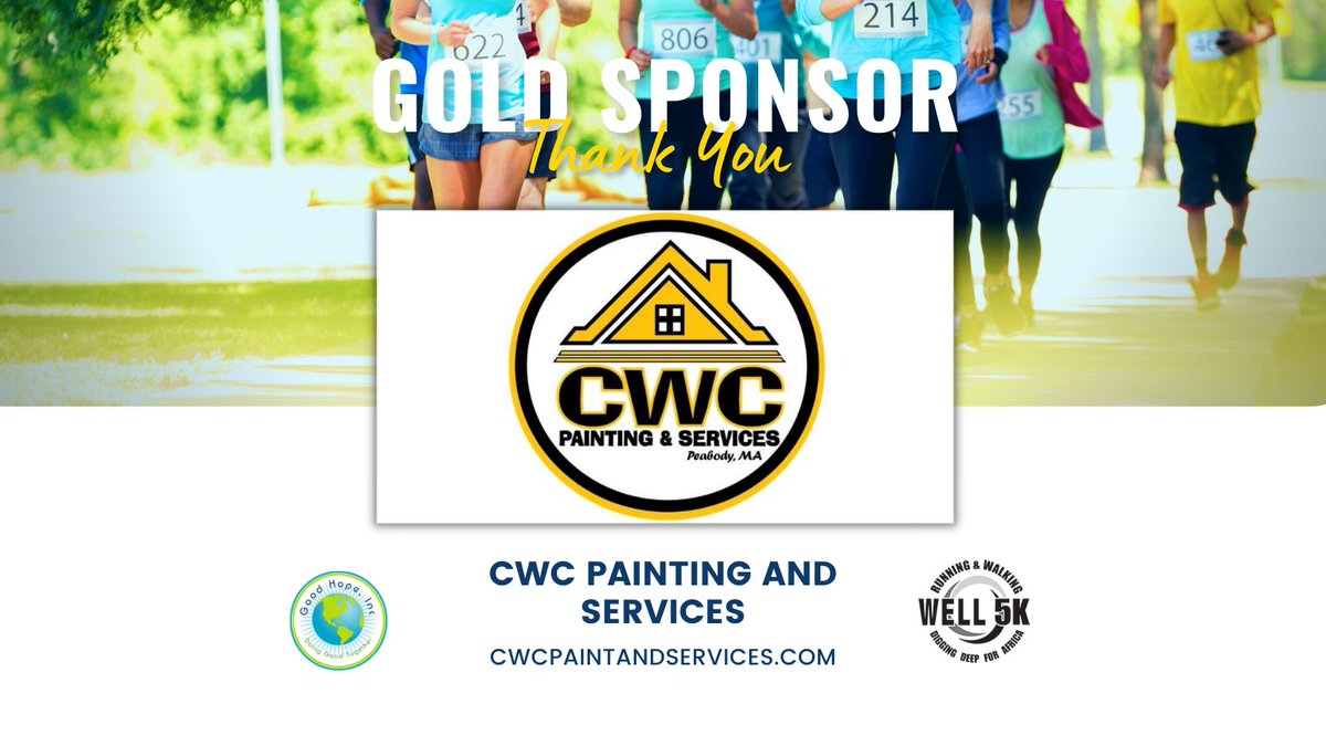 runningwell5k's tweet photo. Another Sponsor just confirmed! CWC Painting and Services https://t.co/abLmkkU28k will be partnering with our Running and Walking Well 5K as a Gold Sponsor! 🙏Thank you for your support and partnership!
👉Registration: https://t.co/7NeWQnuXeT
#race #goodhope #5k #running #5krace https://t.co/AIe8iEKTuS