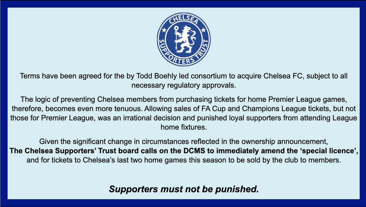 AbsoluteChelsea's tweet image. Statement | @ChelseaSTrust