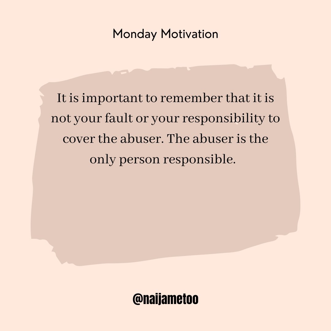 NaijaMetoo's tweet photo. There is no other person to blame for the abuse other than the abuser. Internalized shame is a tool society has ingrained in survivors to foster the culture of silence. Together we can end this and speak up for ourselves and lend our voices to others. Join us! Sign our petition! https://t.co/vtG37NLbuK
