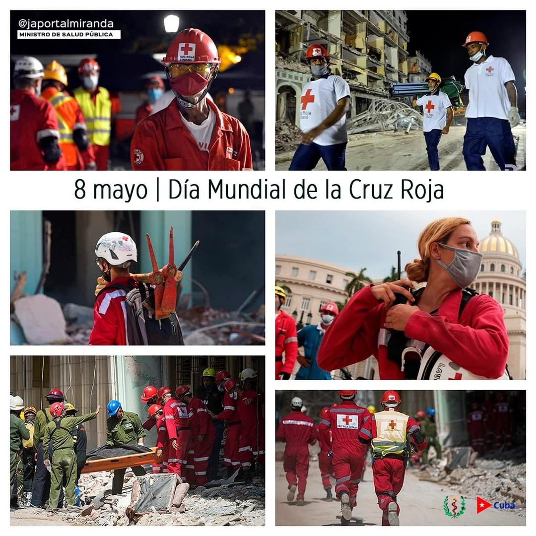 Felicidades a los miembros de la #CruzRoja y toda nuestra gratitud por el sensible y muy necesario trabajo que realizan. Gracias por la entrega, por el desvelo, en estos duros días que estamos viviendo tras la explosión del #HotelSaratoga. Ustedes son parte de esa #FuerzaCuba.