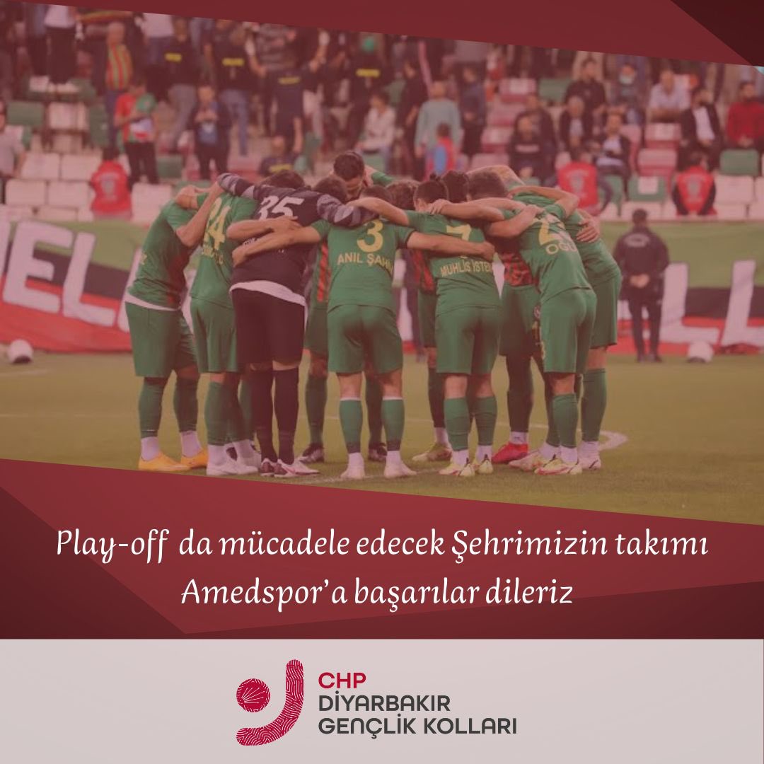 chpgencdyb's tweet photo. Play-off da şampiyonluk mücadelesi verecek olan şehrimizin takımı Amedspor’a başarılar dileriz.   

Şampiyonluk bu şehire çok yakışacak 💪🏻 https://t.co/hHbEZLf4X5