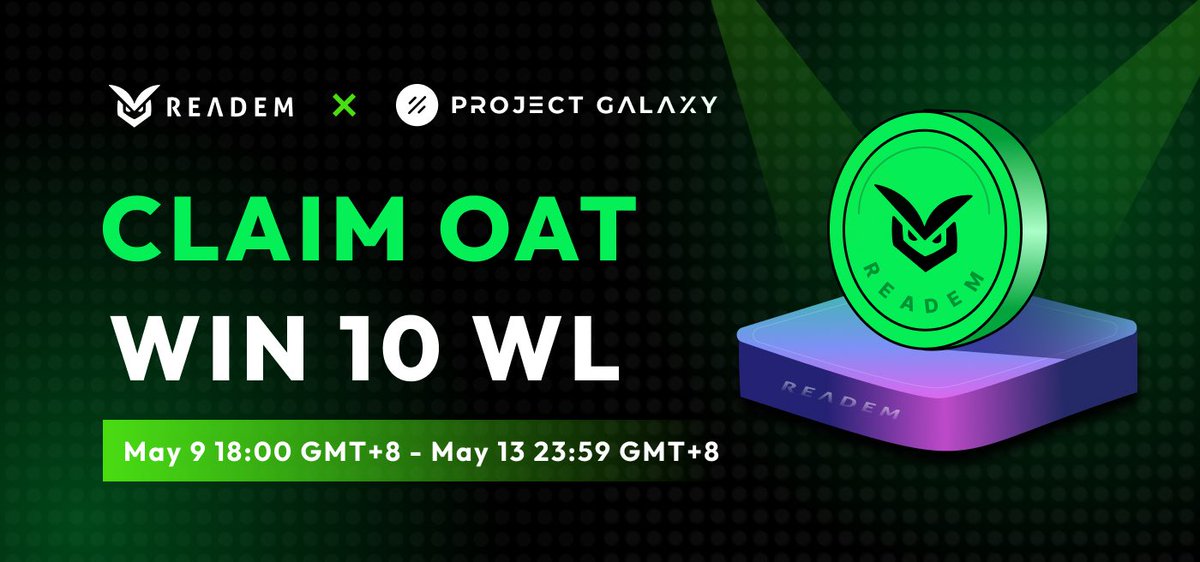 READEMxyz's tweet photo. 🎉🎉The first #GiveAway campaign with @ProjectGalaxyHQ #OAT 
Join our community to meet readers and writers all over the world and #Read2Earn!
👉https://t.co/sIJcK9vBpH
👉https://t.co/95I6GT4eor
#NFT #SocialFi #GameFi https://t.co/wTNTbnQdOT