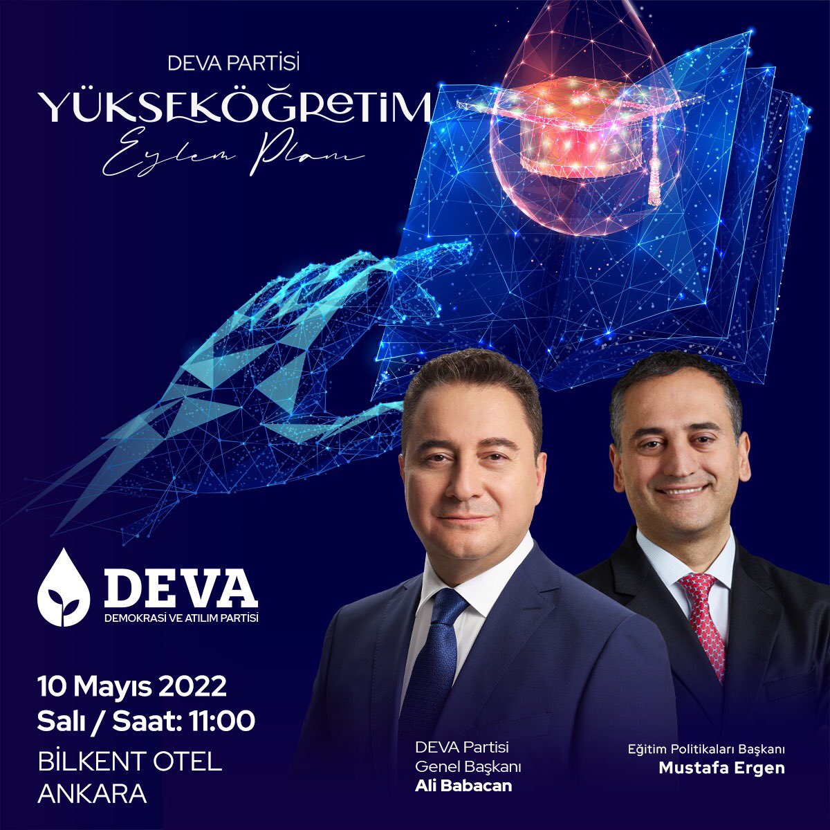 Ülkemizin siyaset tarihindeki ilkleri gerçekleştiriyor, hükûmetimizin ilk 90 ve 360 günlük eylem planlarını açıklamaya devam ediyoruz.

‘Yeni Üniversite, Yükselen Türkiye’ diyor, Yükseköğretim Eylem Planımızı açıklıyoruz.

📅 10 Mayıs Salı
⏰ 11.00

#ÜniversitelereDEVA