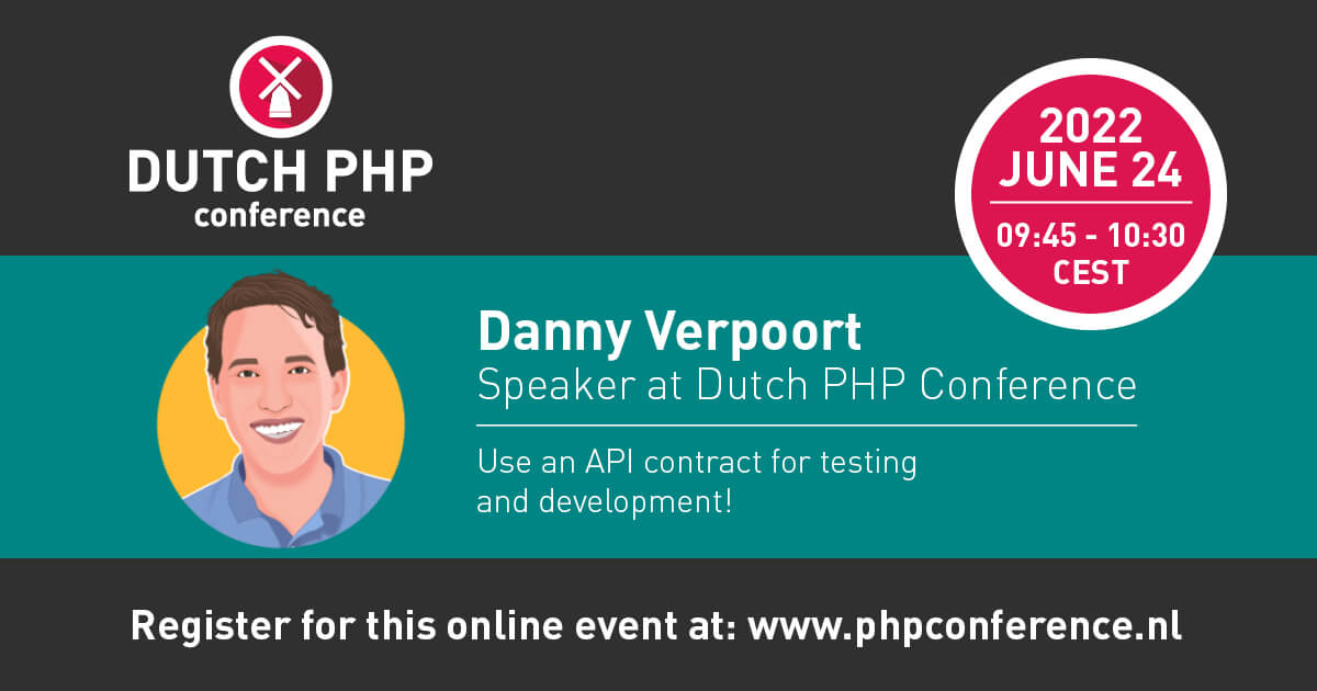 Join <a href="/dannyverp/">Danny Verpoort 🐘👨‍💻🏊‍♂️</a> on June 24th for his talk 'Use an API contract for testing and development'. Register now for free ⇨ phpconference.nl

#PHP #API #GitLab #testing #DPC22
