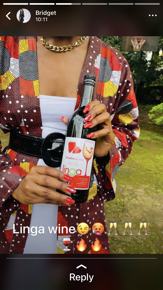 LingaWine's tweet photo. What a way to start the week! Lovely Bridget is always on point. Linga #Strawberry #Wine - crisp smooth delicious #fromhome #malawi @bridgetmatamula #valueaddition https://t.co/gYWVOORQYj