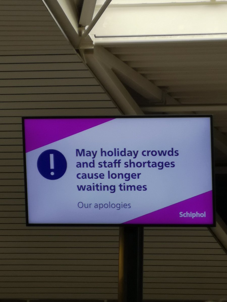 danny6666's tweet photo. @schiphol may holidays are over! Just get more personnel and oay them better!!! https://t.co/rK6wPyc72a