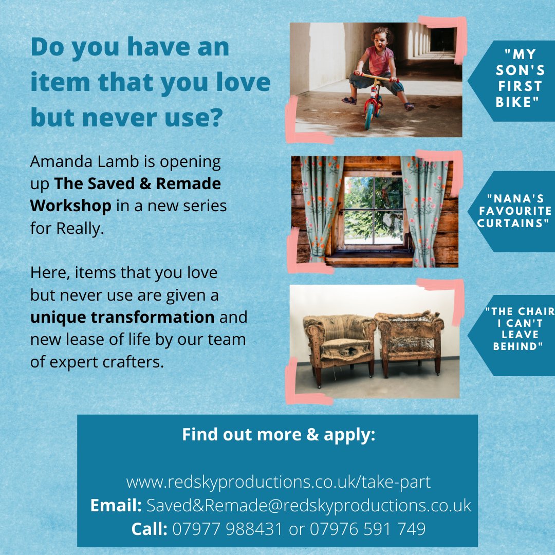 Hello <a href="/essexlive/">Essex Live</a>! I wondered if you might be able to help us to spread the word about our exciting new TV series #TheSavedandRemadeWorkshop that's filming in Essex? We're looking for members of the public to dig out their much-loved but unused objects for a unique transformation.