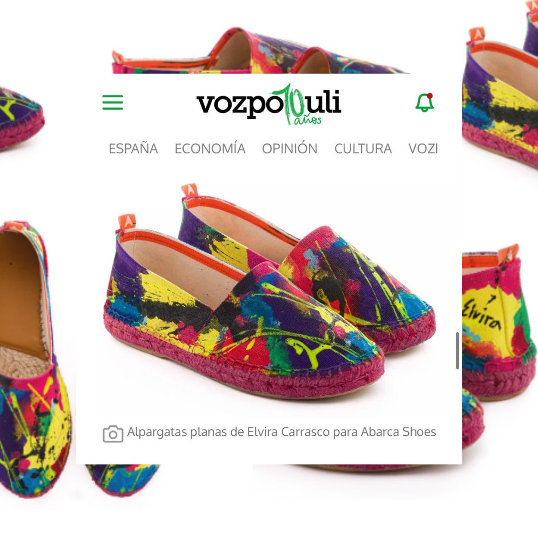 abarcashoes's tweet photo. 📰¡Salimos en la revista @voz_populi!😍 

👉Lee el artículo entero aquí: https://t.co/9YMG2ou8Bq

#abarcashoes #alpargatasartesanales #madeinspain #vozpopouli #primavera2022 #nuevacoleccion https://t.co/eZU3tCRlwG