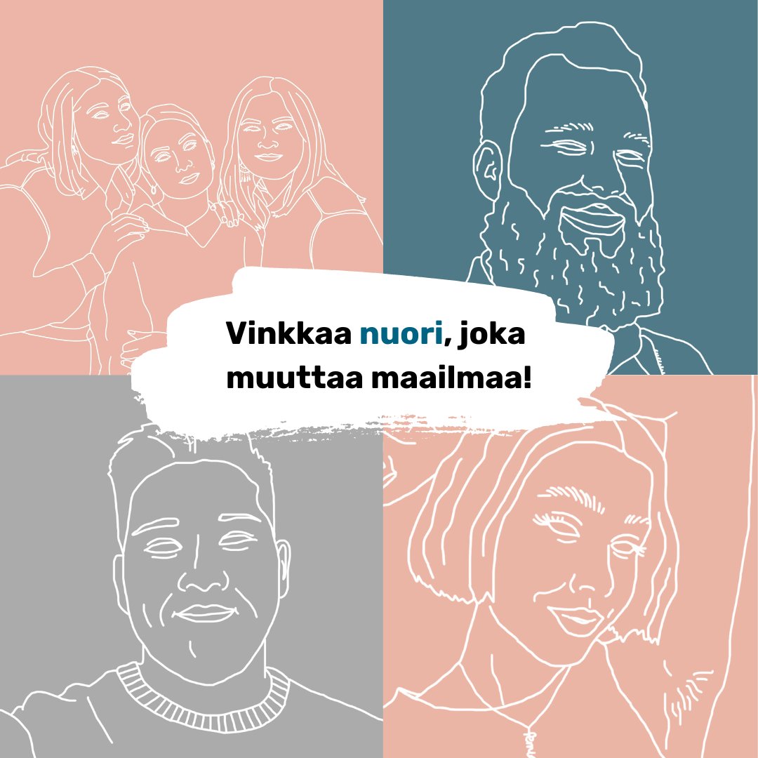Tiedätkö 13–29-vuotiaan nuoren, joka tavalla tai toisella muuttaa maailmaa? 🤩 Etsimme Nuoret, jotka muuttavat maailmaa -sarjaamme uusia nuoria! Mukana on ollut monenlaisia nuoria, mutta kenet pitäisi nähdä seuraavaksi?

Lue lisää ja jätä vinkki:
nuorisoala.fi/vaikuttaminen/…