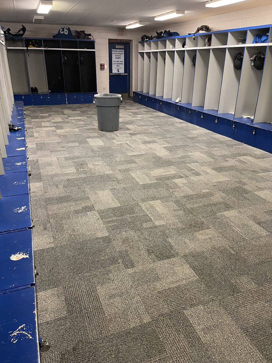 GoCampbellFBGA's tweet image. You know you’re doing something right when this is what your locker room looks like after the second day of #SpringPractice