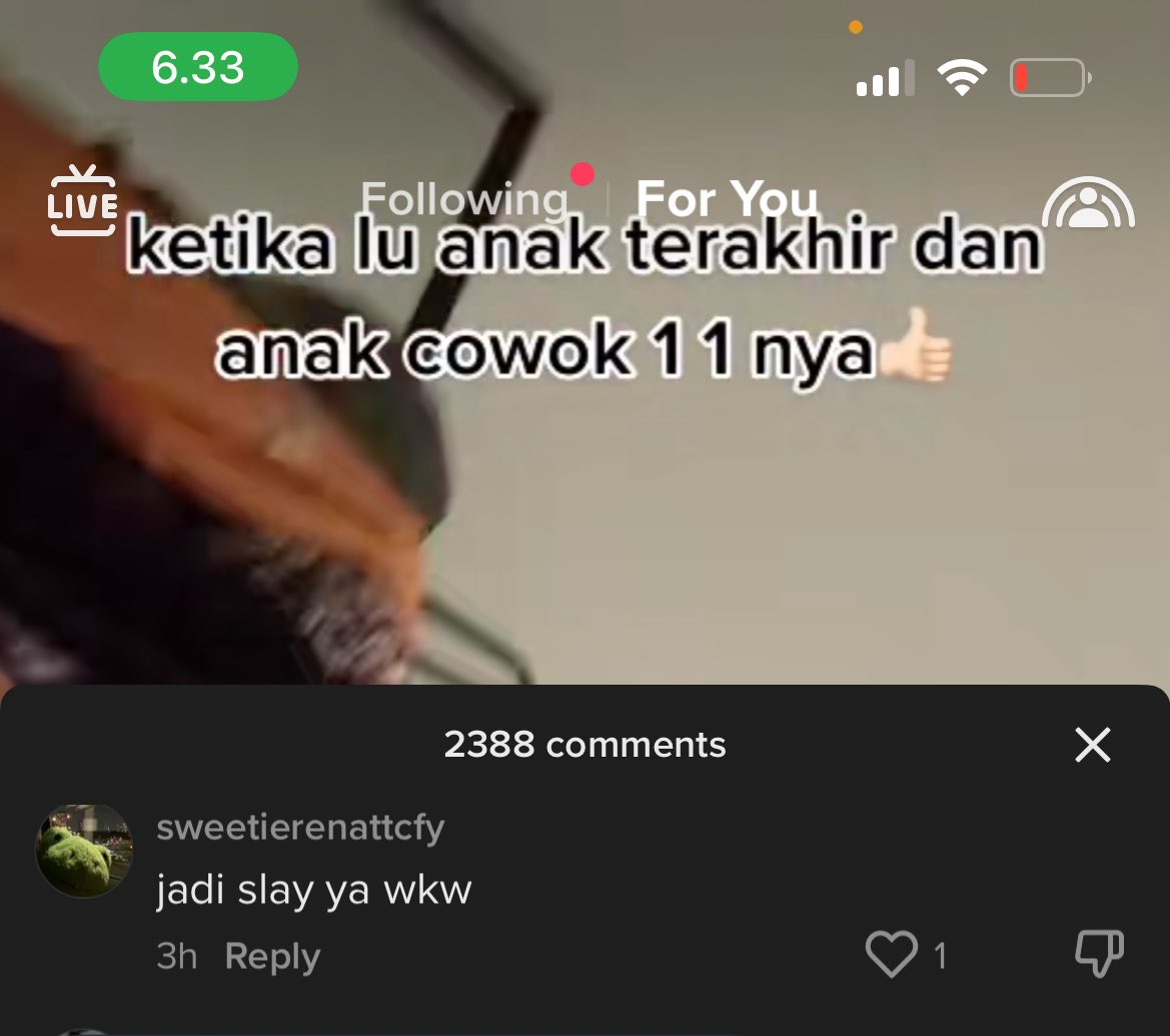 AREAJULID's tweet photo. Dis! Penggunaan kata slay kok malah jadi kek gini?
Comment section tiktod nih makin kesini makin kesana😭😭😭 https://t.co/VxjGsxNyg1