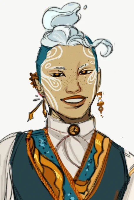 Sketchy of new DnD character, Shi Kong; Clockwork Soul Sorcerer 