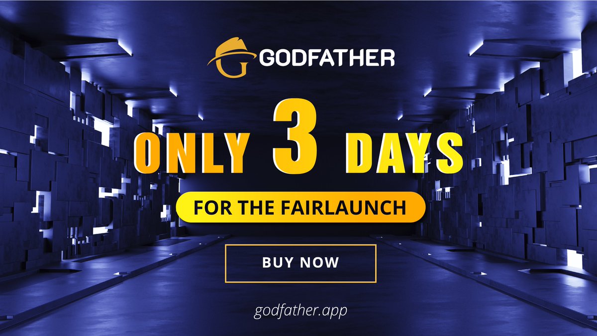 🔥ONLY 3 DAYS LEFT FOR THE FAIRLAUNCH - BUY $GF ASAP‼️

🆘 Make the purchase to automatically become wealthy (the APY of up to 387,173.5%).
pinksale.finance/#/launchpad/0x… 
💸 Every 5 minutes, or 288 times each day, rebase awards!
💸 Highest fixed APY 387,173.5%
#defi #godfather