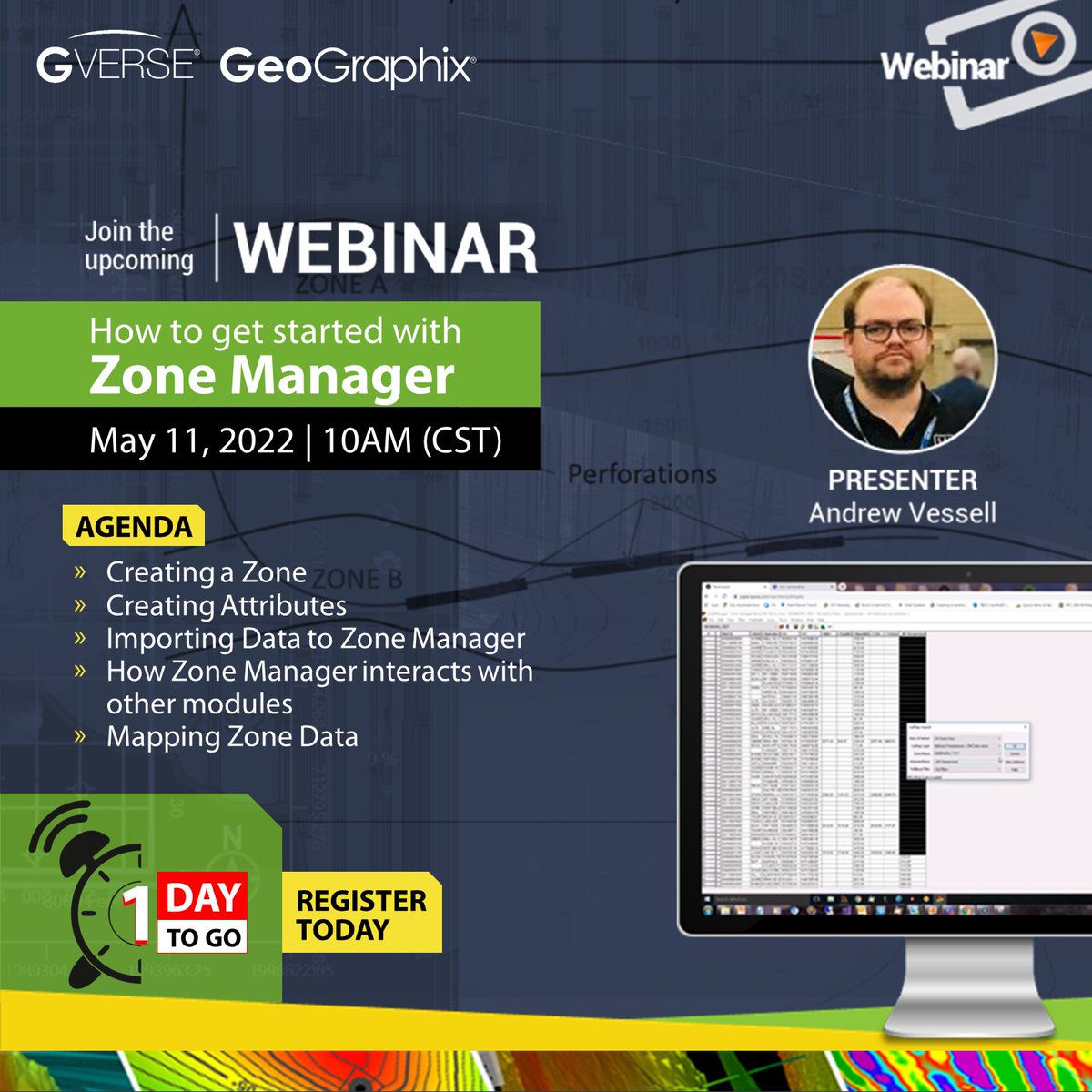 LMKRNews's tweet photo. Only one day left to register for our #webinar on how to get started with #ZoneManager! Join us and learn how to create a zone and attributes, import and map zone data, and how ZoneManager interacts with other GVERSE GeoGraphix modules. Register now: https://t.co/ONFCX1YdqT https://t.co/KpYbprDT4B
