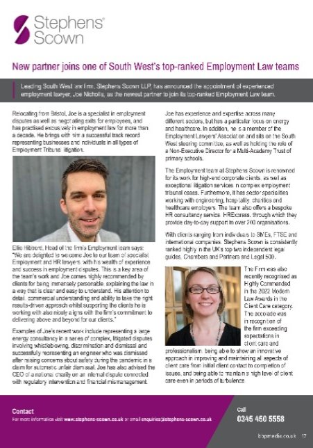 tania_patrick's tweet photo. Take a look at @StephensScown  within our latest @bbpsouthwest  edition introducing their new employment lawyer Joe Nicholls

https://t.co/R1zwviLCmE @BBP_Online https://t.co/M8ey1GqWsB