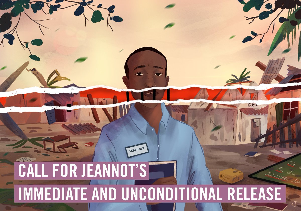 AmnestySARO's tweet photo. Tomorrow, Jeannot Randriamanana a Malagasy school teacher & human rights defender appeals the 2 year prison sentence against him. Call on the authorities to immediately & unconditionally #ReleaseJeannot & #DropTheChargesAgainstJeannot. Take action https://t.co/SI0AoA9L8D https://t.co/tSBMBhckB7