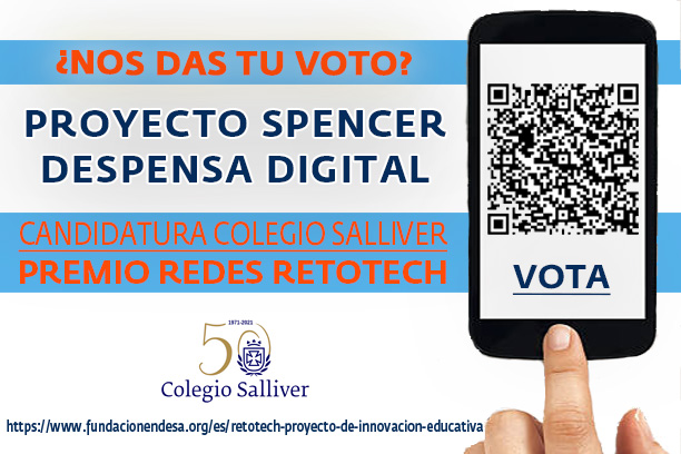 ColegioSalliver's tweet photo. ¡Ya está activado el #PremioRedes!
Uno de los premios nacionales de @Retotech @FundaciónEndesa, que se otorgará al proyecto más votado.
Vota nuestro proyecto : https://t.co/OTUjXNNqNJ
Os animamos a compartirlo en RRSS para ganar todos los votos posibles. https://t.co/NGmDvYmxcv
