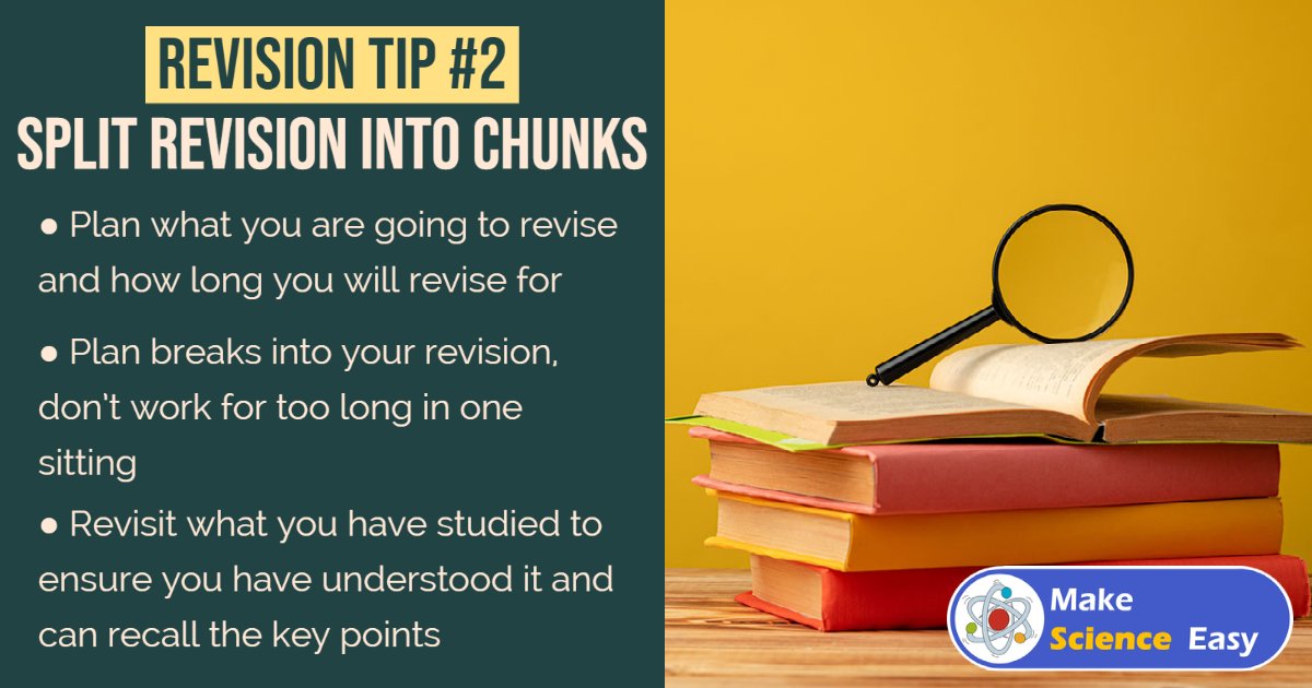 MakeSciEasy's tweet photo. Work smarter, not harder. Your brain can only work optimally for short periods of time. Cramming when revising doesn't work. 

Be sure to plan your revision time well, don't spend more than an hour on a topic at a time. 

https://t.co/txm4Qa3rZK

#revision #gcse https://t.co/ItkAZijwRE