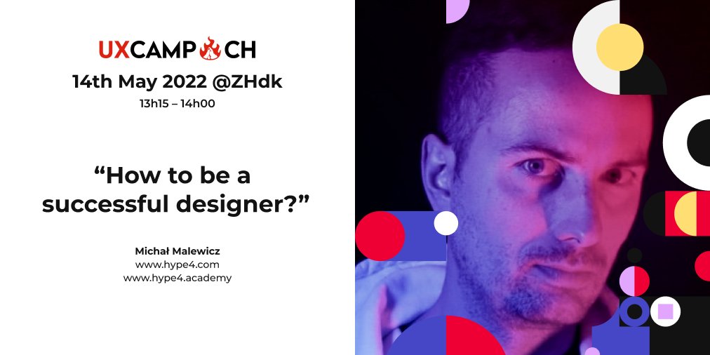uxcampch's tweet photo. Get ready for #uxcampch22 with @michalmalewicz
📅14 May 2022
📍 @zhdk
🎟️Free Ticket: https://t.co/V0G0AAZFkV
#uxcampch22 #uxcampch https://t.co/hTr3MoO5Zg