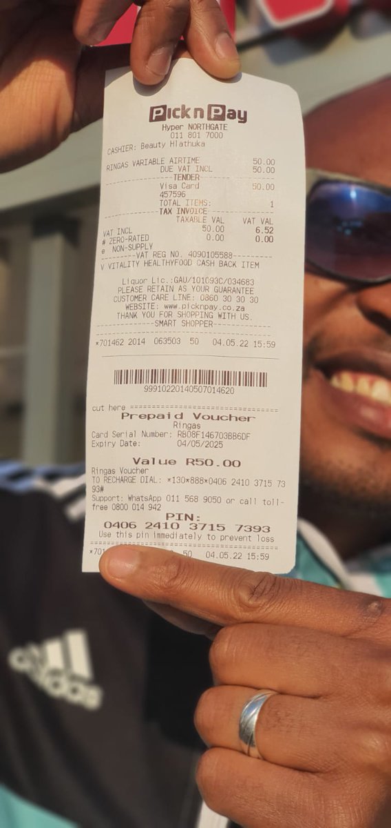 IamThapelo's tweet photo. Ringas voucher is 👌🏾👌🏾👌🏾👌🏾 and so much easier to buy airtime for family &amp; friends

@ringas_sa

#Ringas #PicknPay #PicknPayExpress  #BluPickRingas https://t.co/twxMmWgco5