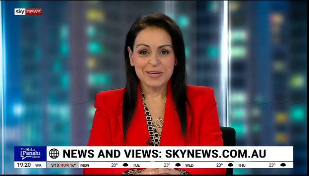 TimjboAU's tweet photo. @catherine___c @SkyNewsAust @RitaPanahi Yes watching the Monday @RitaPanahi show now.. beats that London based (prerecorded?) over hyped Piers Morgan thingy where most stories have nothing to do with Australia.. ๐
#BringBackRita #SkyNewsAust https://t.co/wpFW2fa5S7