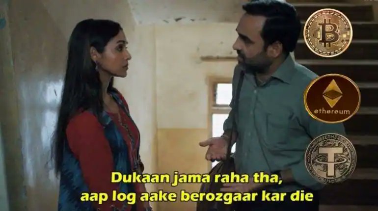 KashmiriAyesha1's tweet photo. #BREAKING 
GST council planning to levy 28% GST on #cryptotrading 

#cryptocurrency investors to Govt be like:- https://t.co/gV3dqiKVup