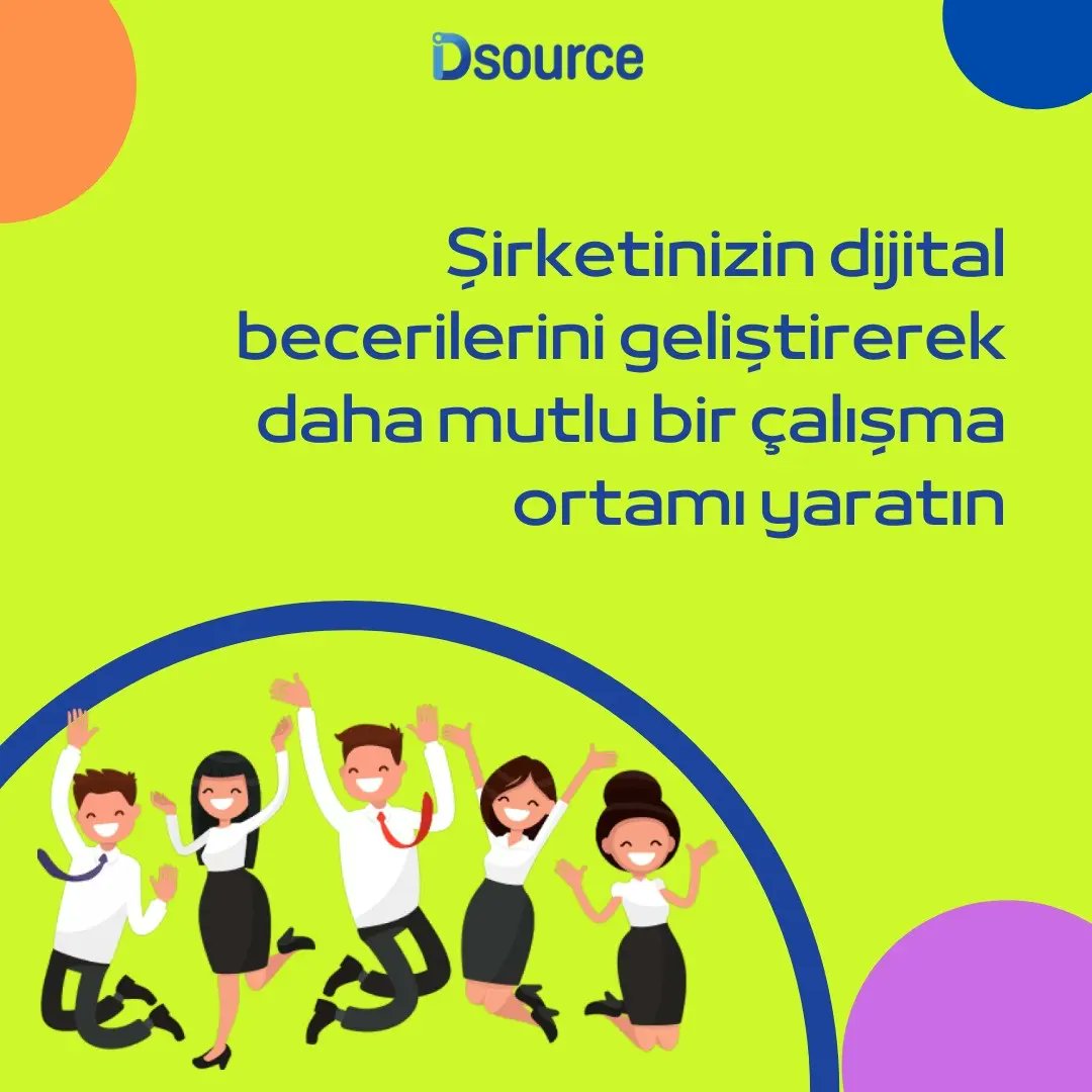 dsource_co's tweet photo. Şirketinizin dijital becerilerini geliştirerek daha mutlu bir çalışma ortamı yaratın.

- Çalışanlarınızı daha iyi anlayın,
- Daha az yönetsel problemler yaşayın,
- Zamanı ve emeğinizi daha verimli kullanın,
- Çalışanlarınızın gelişimi için fırsat yaratın.

#dsource https://t.co/JtmQS3r3Wv