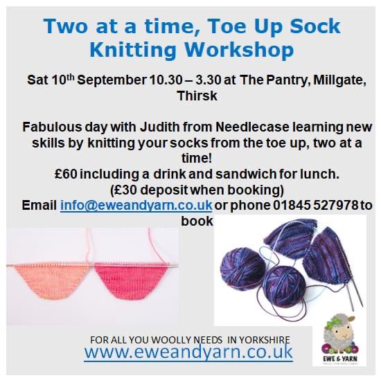 ❤️DATE FOR THE DIARY - Saturday September 10th for our next workshop with Needlecase at The Pantry Thirsk for Two at a time Toe Up Socks. Get in touch with me at info@eweandyarn.co.uk if you want to book your place ❤️ #eweandyarnthirsk