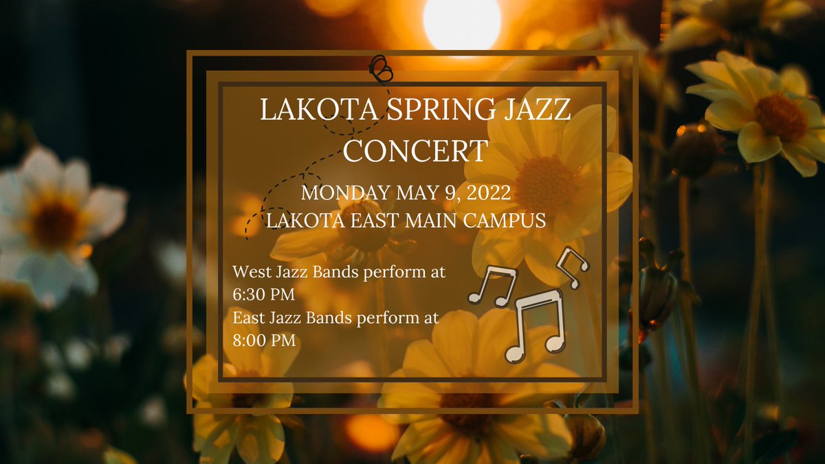 Join us tonight at East Main Campus! All HS Lakota Jazz ensembles performing!
Due to some technical limitations at East we will record and post the concert but there will not be a live stream. Miss a concert from last week? They are all viewable on our YouTube channel!