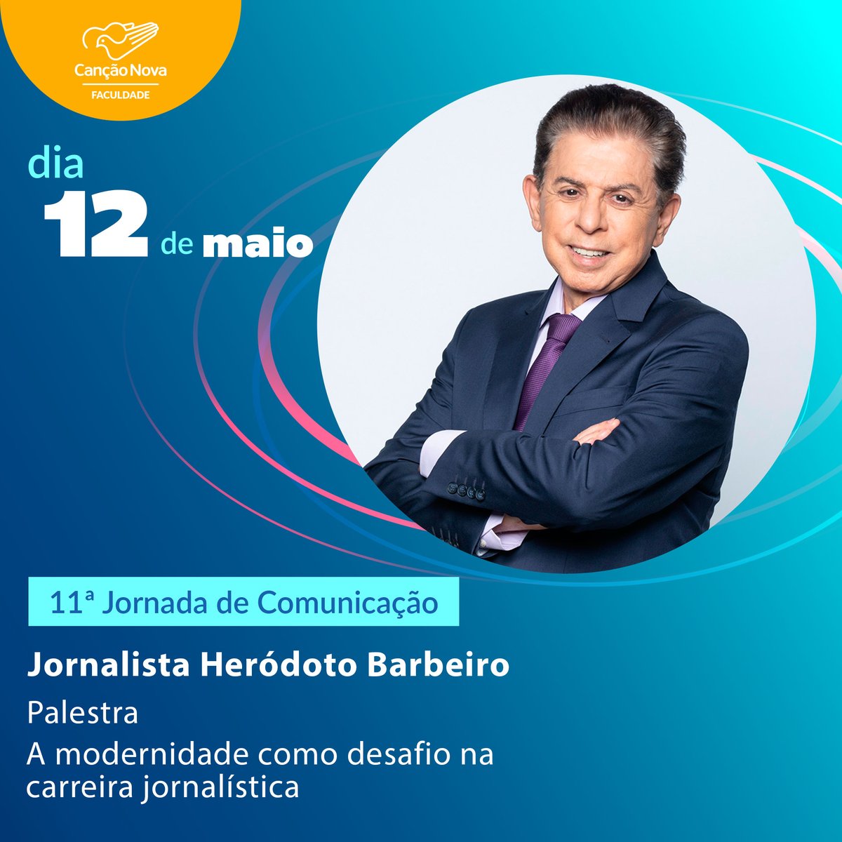 faculdadecn's tweet photo. Chegamos ao nosso último dia dessa
jornada!😭❤
Confira a programação.🤩

#últimoDia #alunosfcn #jornalismo #radiotv
#comunicaçãosocial #faculdadecn
#FaculdadeCançãoNova
#JornadaDaComunicação2022 https://t.co/0PPWSrdEG9
