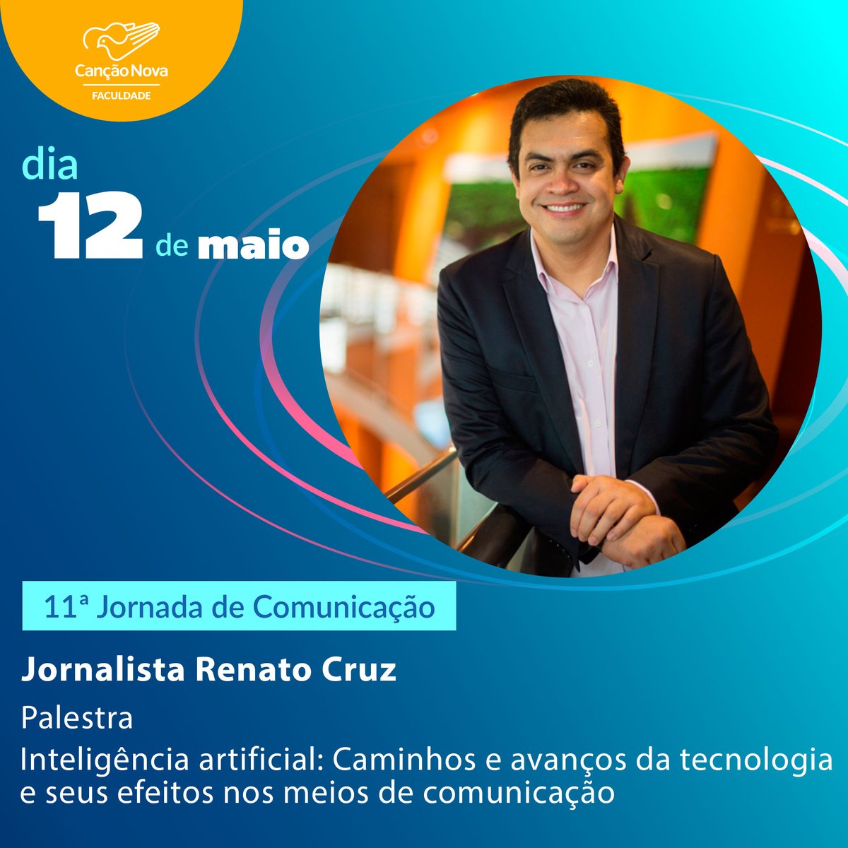 faculdadecn's tweet photo. Chegamos ao nosso último dia dessa
jornada!😭❤
Confira a programação.🤩

#últimoDia #alunosfcn #jornalismo #radiotv
#comunicaçãosocial #faculdadecn
#FaculdadeCançãoNova
#JornadaDaComunicação2022 https://t.co/0PPWSrdEG9