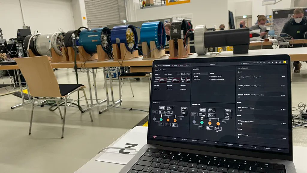 WueSpace's tweet photo. During the Benchtest at #DLR our #Daedalus2 project was tested and succeeded to fulfil all requirements. A huge step towards our launch. #Telestion was also part of the test and worked like a charm. https://t.co/kmGRuQRe7H