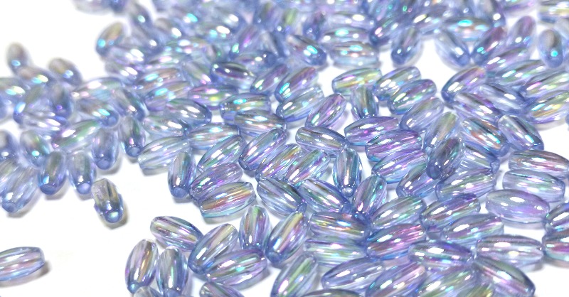 CharmingBeadsUK's tweet photo. Dive in and see what you'll create with our beautiful Pale Blue AB Acrylic Plain Rice Beads.🥰