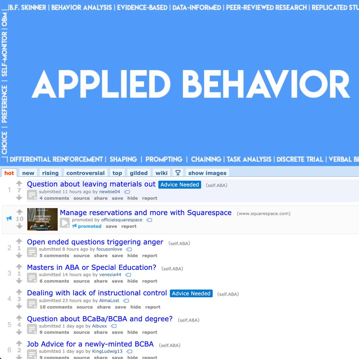 EverySubreddit's tweet photo. Every Single Subreddit #18
r/ABA
Subs: 20,646
Top post: My work just posted. I love it lol (359 upvotes)
#aba #appliedbehaviouranalysis #everysinglesubreddit https://t.co/L4p2mektdd