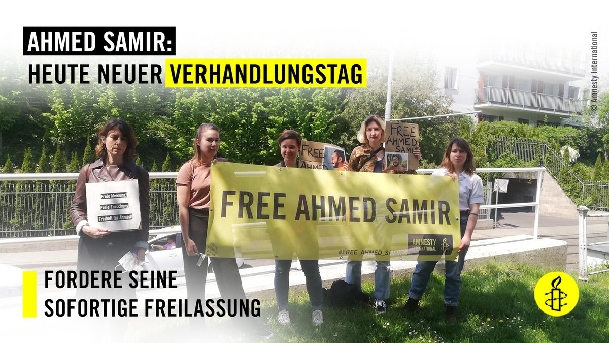 Heute wird über den Fall von #AhmedSamir in #Ägypten neu verhandelt. Der Student einer Wiener Uni sitzt zu Unrecht in Haft. Er muss unverzüglich freigelassen werden! Unterzeichne die Petition: bit.ly/3LbVla8 <a href="/FreeAhmedSamir1/">Free Ahmed Samir</a> #free_ahmed_samir