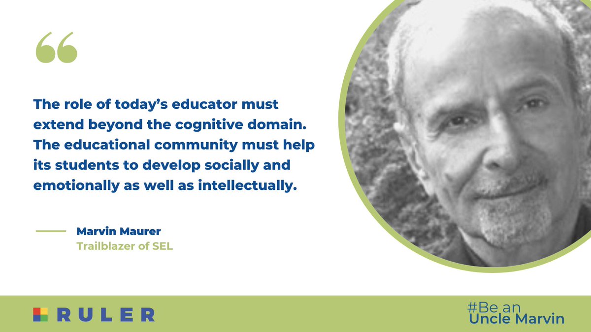 YaleEmotion's tweet photo. Each May, we honor @marcbrackett's Uncle Marvin and dedicate this month to the educators who give themselves and others permission to feel. Who's your Uncle Marvin? Tell us in the comments or post using the hashtag #BeAnUncleMarvin. @YaleCSC @marcbrackett https://t.co/BIkl1RTa3q