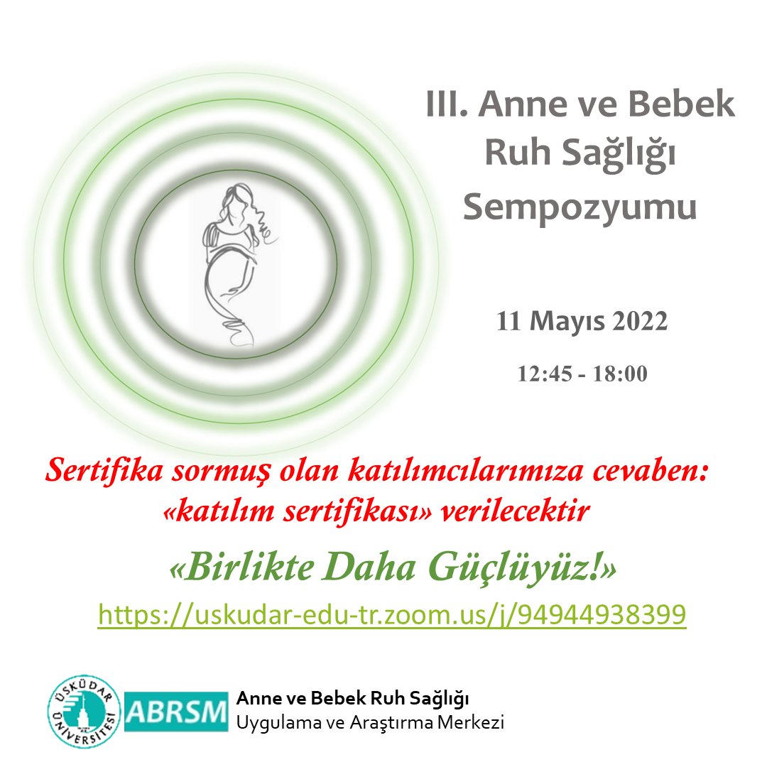 AnneBebekUsk's tweet photo. Sertifika sormuş olan katılımcılarımıza cevaben; Katılım sertifikası verilecektir.

@drnevzattarhan @uskudaruni @HuseyinUnubol @nurper1 https://t.co/AddT0QEA3V