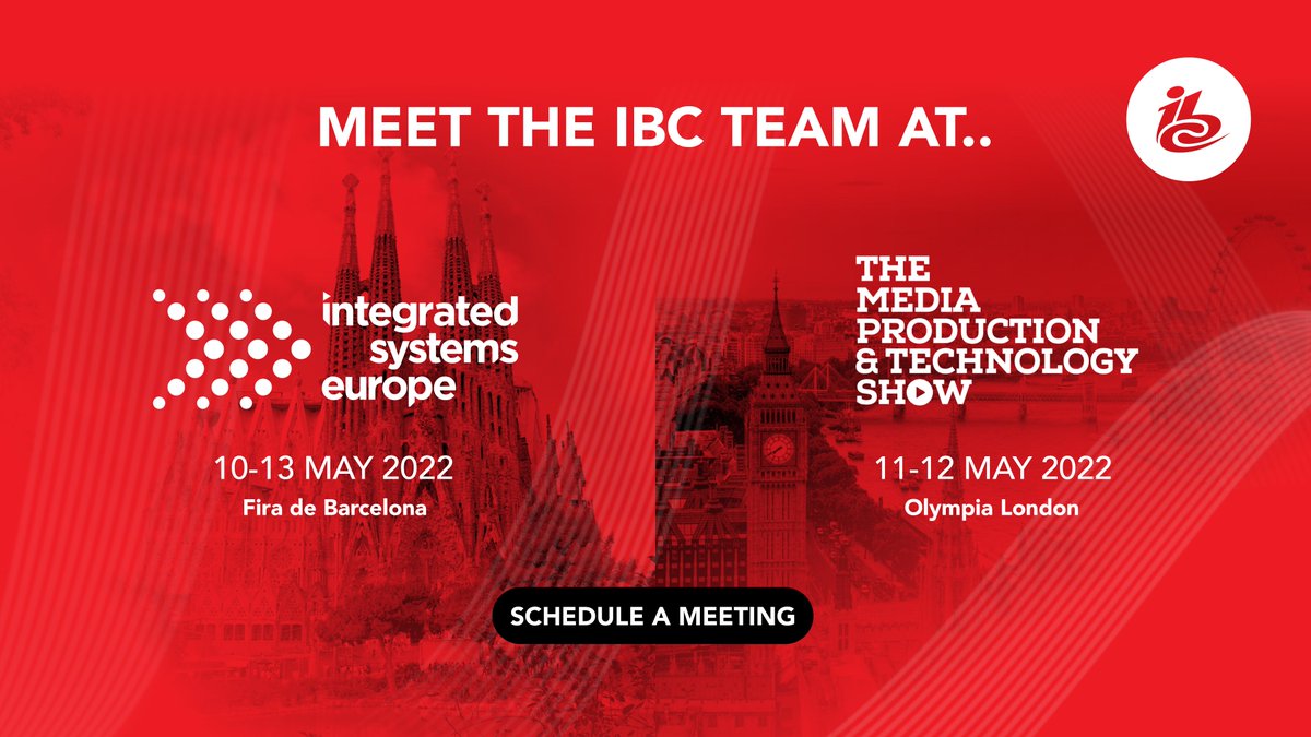 IBCShow's tweet image. This week we&apos;ll be at both #ISE2022 and #MPTS2022. We’d love to network with as many exhibitors and visitors as possible, and to also discuss some exciting #IBC2022 updates. 

Send us a message if you’re attending and would like to speak to the team. See you there!

#IBCShow