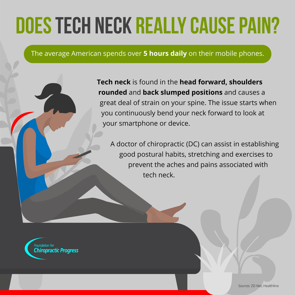 TN_Chiro's tweet photo. Is “tech neck” real? YES! Research shows that forward head posture can increase pressure on the neck by up to 60 pounds! No wonder people are hurting! Look up & see how good healthy posture can feel! #posturemonth #realignyourthinking #poweredbychiropractic https://t.co/y5Qzpi5Cb6